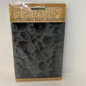Iron Orchid Designs Mould Felicite  Florals for Resin Clay Craft 5 x7" NIP